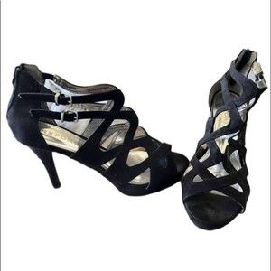 Report "LALEH" Black Suede Heels Women's Size 9.5 EUC